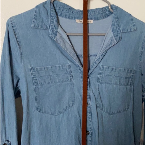 Chambray belted shirt dress - Picture 3 of 3